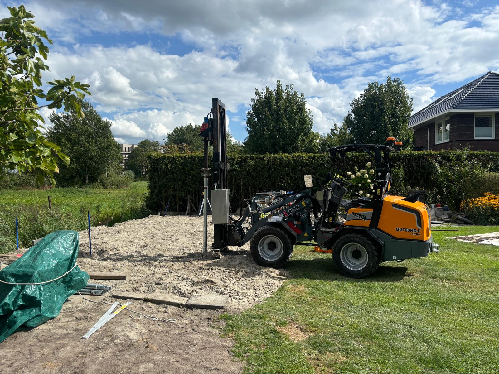 Schroeffundering voor schuur in Sneek